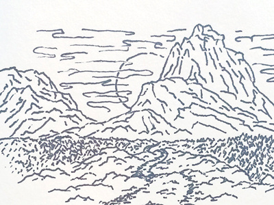 Mountain Sketch adventure drawing explore illustration inspiration joe horacek journey mountains nature sketch sunset