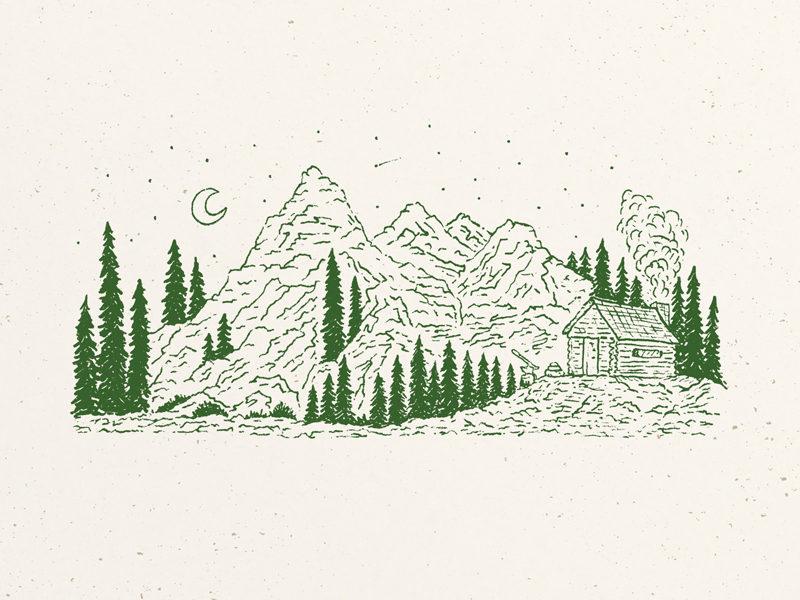 Cabin On A Mountain By Joe Horacek On Dribbble