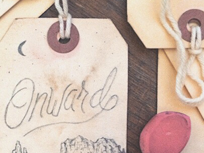 Onward drawing hang tag art illustration inspiration joe horacek lettering pencil script sketch typography