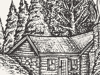 Cabin Illustration cabin drawing illustration joe horacek little mountain print shoppe moon cabin life mountain sketch