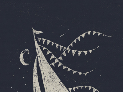 Nighttime Sailing andrea von kampen design drawing great plains illustration joe horacek midwest moon nautical sailboat shooting star sketch