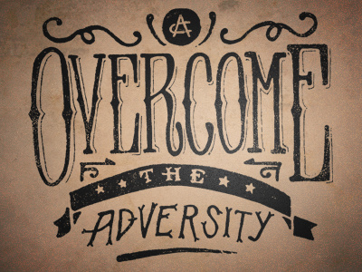 Overcome The Adversity arquebus clothing design drawing hand drawn illustration joe horacek overcome the adversity shirt type typography vintage