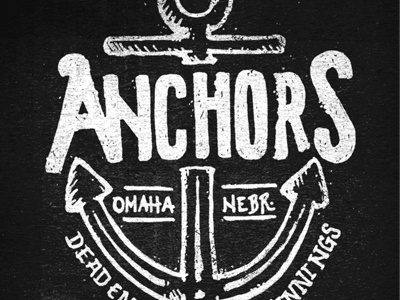 Anchors anchors band drawing illustration joe horacek little mountain print shoppe nebraska omaha shirt texture type typography vintage