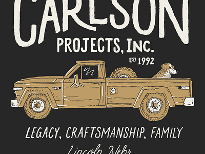 Carlson Projects Inc (2 of 2) branding carlson projects design drawing hand drawn illustration joe horacek lettering lincoln little mountain print shoppe nebraska screen printing sketch type typography