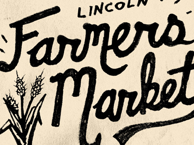 Farmers Market - Lincoln design distress farmers market hand drawn illustration joe horacek lincoln nebraska shirt text type typography vintage wheat