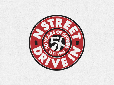 N Street Drive In 50 years anniversary beer booze design double ipa hops logo spirits