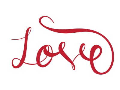 Love animated gif hand lettering love red script