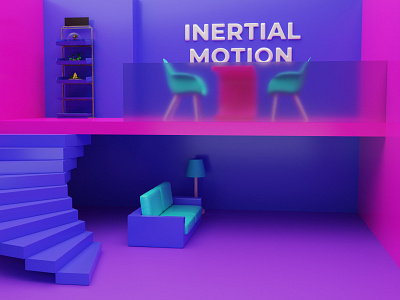 3D low poly interior house illustration modeling with blender