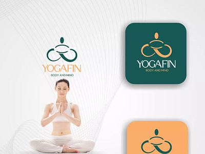 Yogafin brand name branding design graphic design logo logotype