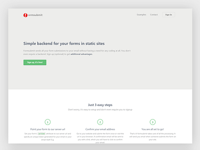 Formsubmit.io design flat landing ui ux