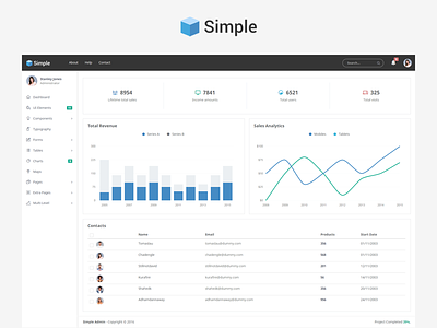 Simple - Admin admin card dashboard design projects ui ux
