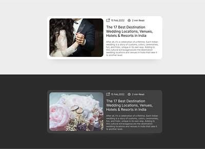 Blog post wide card design block design blog post branding card design design ui ux vector wedding