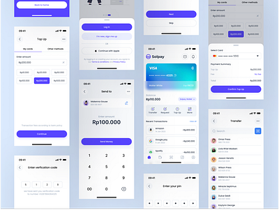 Solpay - Finance Mobile App app design design design concept digital banking e wallet finance finance app finance ui financial fintech mobile mobile banking top up transfer ui