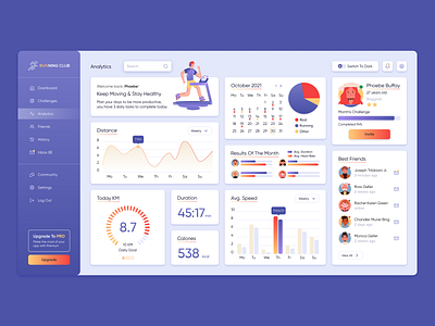 Dashboard | Running App | Light Theme app dashboard design ill illustration run ui ux web