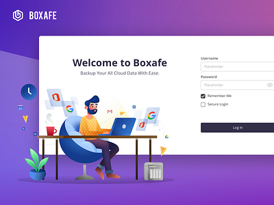 Boxafe | Login Page backup design login login page ui ux