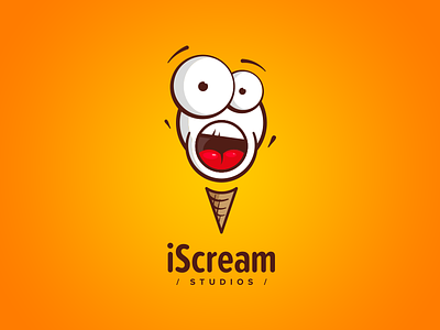 Mobile Game Studio / logo design brand branding fun ice cream logo mobile game mouth scream shout splash screen