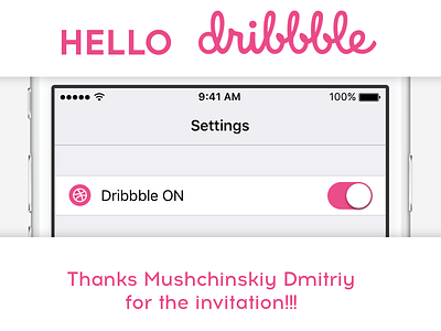 Hello dribbble hello dribbble! thanks mushchinskiy dmitriy
