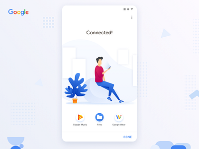 Google Concept Connected blue bluetooth concept connect connected google google concept illustration material material design mobile