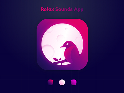 Relax Sounds App app bird color icon illustration mobile mobile app icon moon relax relax sounds app sounds