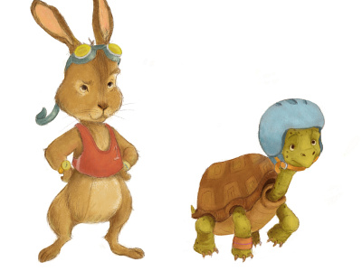 The Tortoise and the Hare book illustration childrens book design illustration picture book