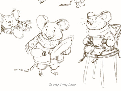 mouse character childrens book digital art mice sketchbook