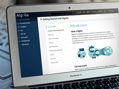 Algolia - Getting Started algolia getting started instant learning curve onboarding saas search startup ui ux