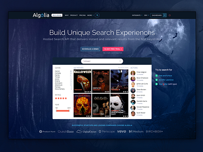 Algolia Halloween 🎃 algolia api halloween homepage saas search