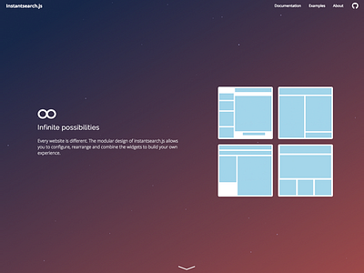 Instantsearch - Infinite Possibilities - WIP algolia api js lib search svg tween ux wip