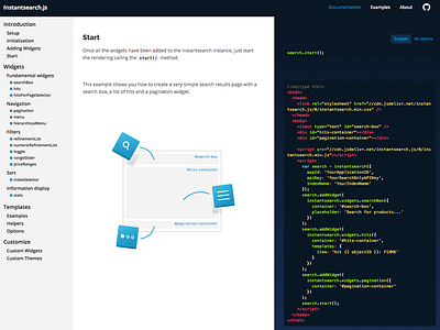 Instantsearch - Documentation - WIP algolia api doc js lib search svg ux wip