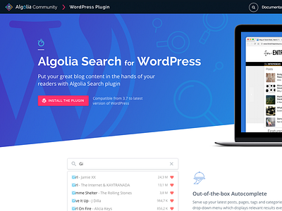 Algolia Search for WordPress algolia api autocomplete blog search wordpress