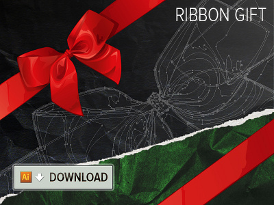 Xmas Gift Ribbon ai christmas download freebies gift illustrator red ribbon vector xmas