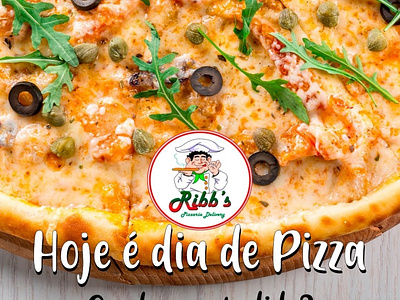 Cards da Pizzaria Ribb's cards criação gestão de redes sociais