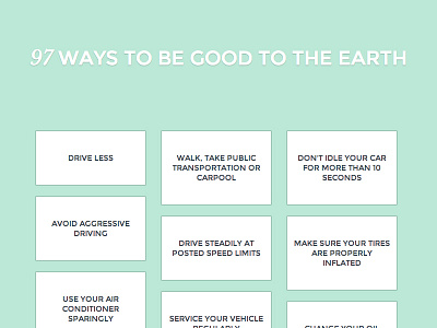 97 ways to be good to the earth catalog green grid list masonry