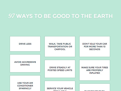 97 ways to be good to the earth