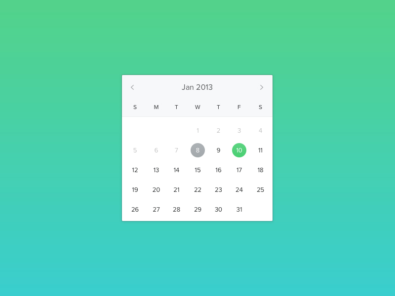 Calendar by Dawson Whitfield on Dribbble