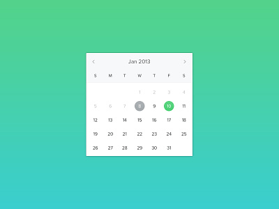 Calendar calendar clean datepicker gradient ios ios7 minimalist