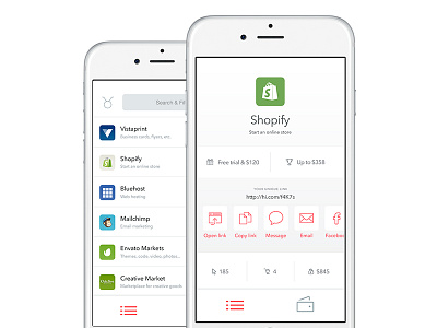 Product List & Profile app design icons ios ios8 list products profile share social ui ux