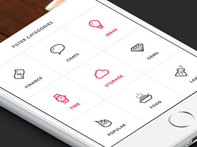 Filters app design filters grayscale highlight ios ios8 mobile ui ux