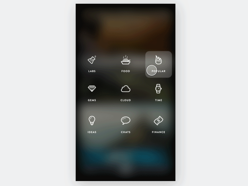 3D Touch Menu 3d clean design force icons ios menu nav touch ui ux