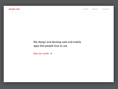 Delight Labs Landing agency clean landing page simple site whitespace