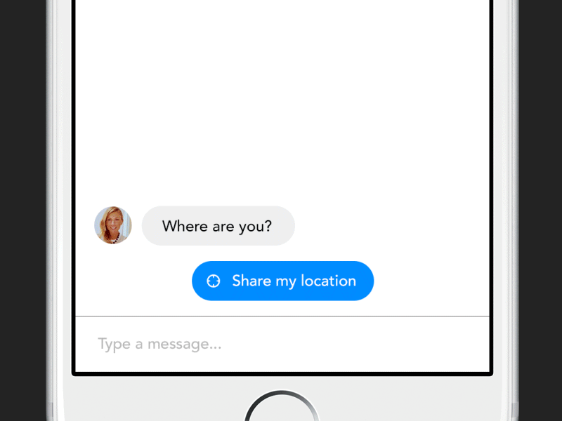 AI Messages ai chat experience ios location map message ui ux