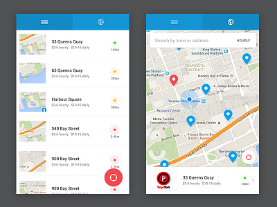 Honk List / Map android clean ios items list location map material ui ux