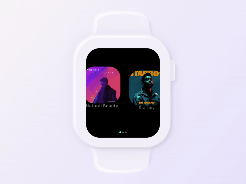 MusicApp for #applewatch animation apple watch branding illustration motion graphics music player typography ui ux wearos