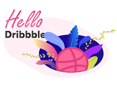 Hello Dribbble debut dribbble free giveaway hands illustration invite playoff sticker mule stickers thanks