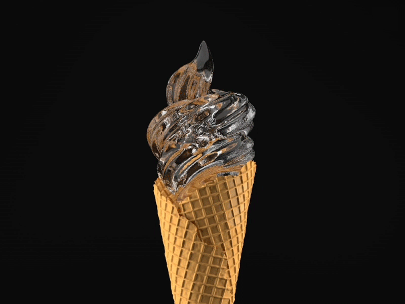 Abstract Ice Cream in C4D abstract black c4d cg cgi cinema 4d cinema4d food gel glass ice cream icecream octane redshift tasty typo typography waffle waffle cone web