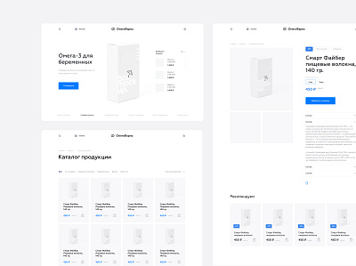Wireframes for Omegafarm branding clean ecommerce onepage online shopping online store shop store ui ux