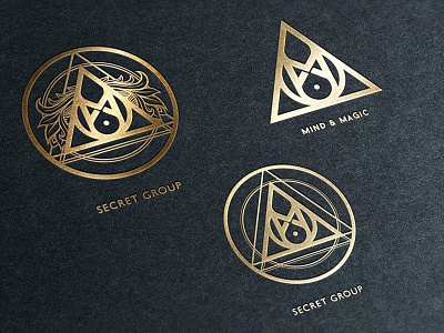 Logotype 3 versions esoteric gold identify logotype magic occult runes sciense