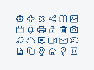 Basic UI Element Icons (Outline Style)