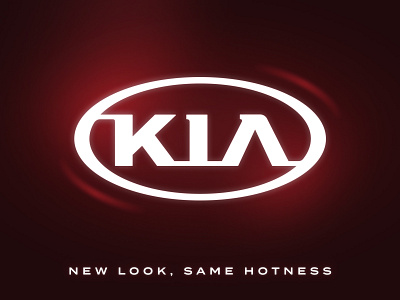 KIA Logo Redesign auto brand branding car design glow graphic design highlight identity kia logo logo design logotype mark red shine termina font