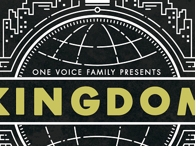 One Voice Family Presents: KINGDOM black cd design city crown design gold kingdom kingdom of heaven packaging scripture world